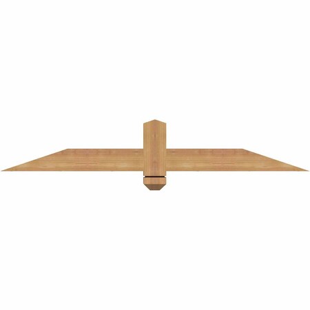 Ekena Millwork Eugene Smooth Timber Gable Bracket, Western Red Cedar, 48"W x 8"H x 3 1/2"D x 3 1/2"F, 4/12 Pitch GBW048X08X0404EUG00SWR